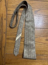 Valentino Cravatte Men  s Tie, Gold/brown Print, 100 Silk, Made In Italy