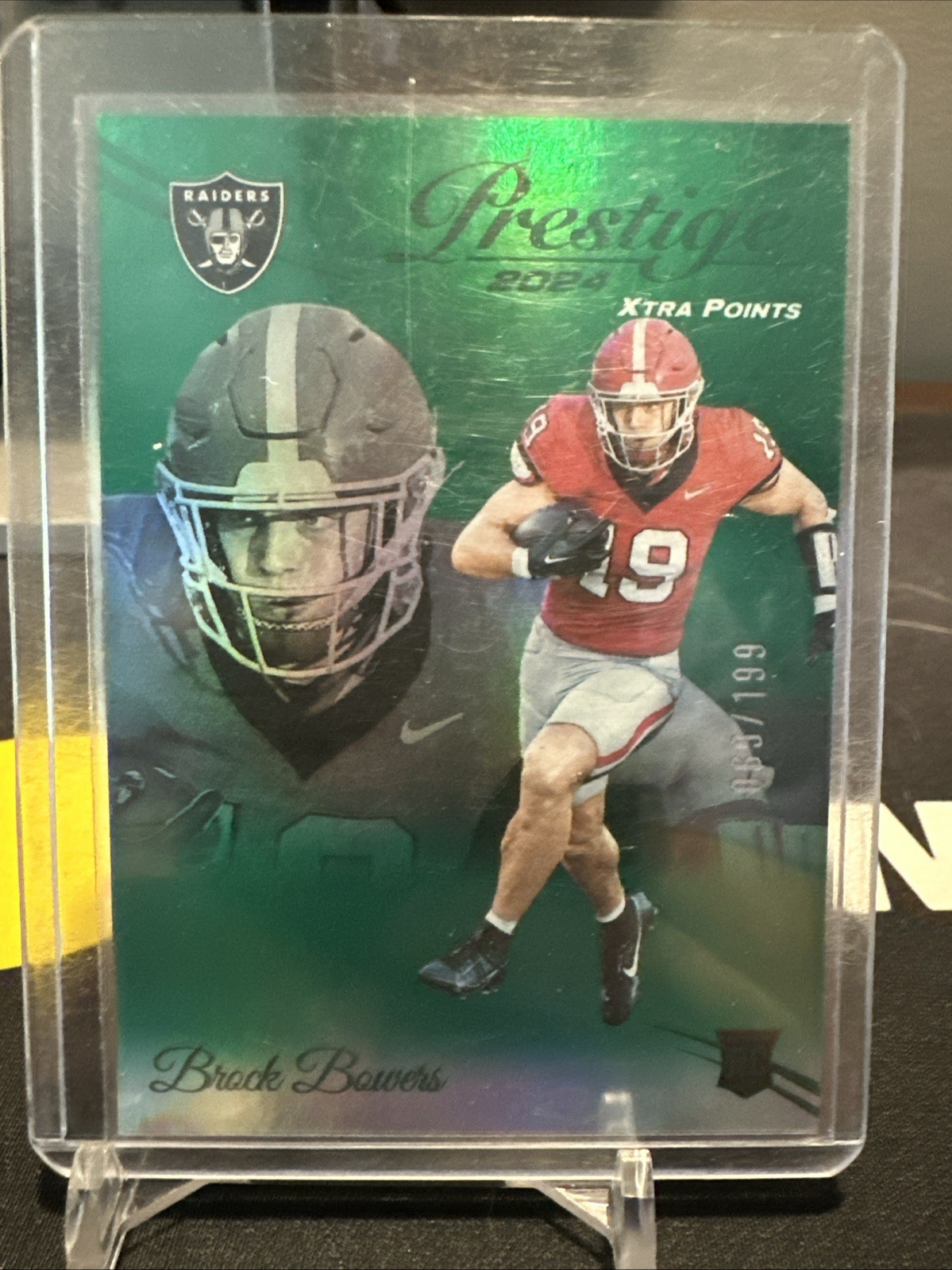 2024 Panini Prestige - Rookie Brock Bowers #305 Xtra Points Green Premium /199