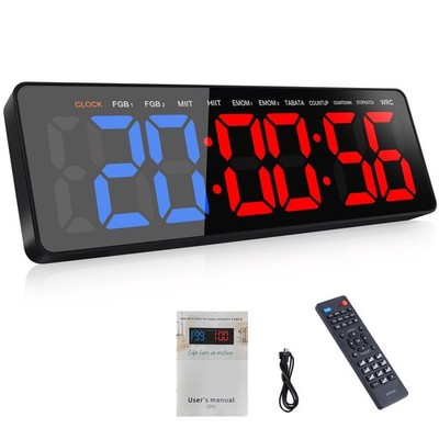 AnExer 16,5'' Gym Timer, Turnuhr mit Stoppuhr, Countdown/Up, Stoppuhr,