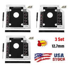New 3X 12.7mm For SATA 2nd SSD Hard Drive Caddy Bracket DVD/CD-ROM Optical Bay