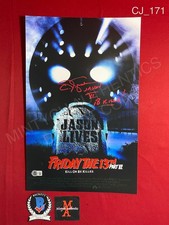 CJ C.J. Graham signed Friday the 13th 11x17 photo Jason Voorhees Beckett COA