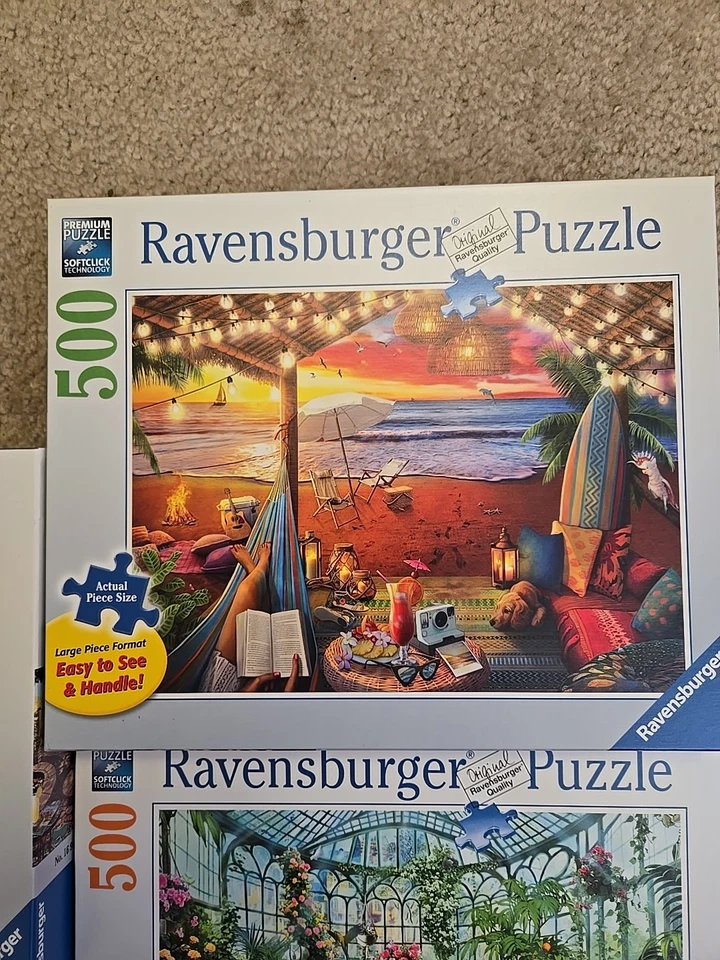 Lot Of 3 Ravensburger  Puzzles, 500 And 750 Piece.  Large Piece Format - Image 3 of 4
