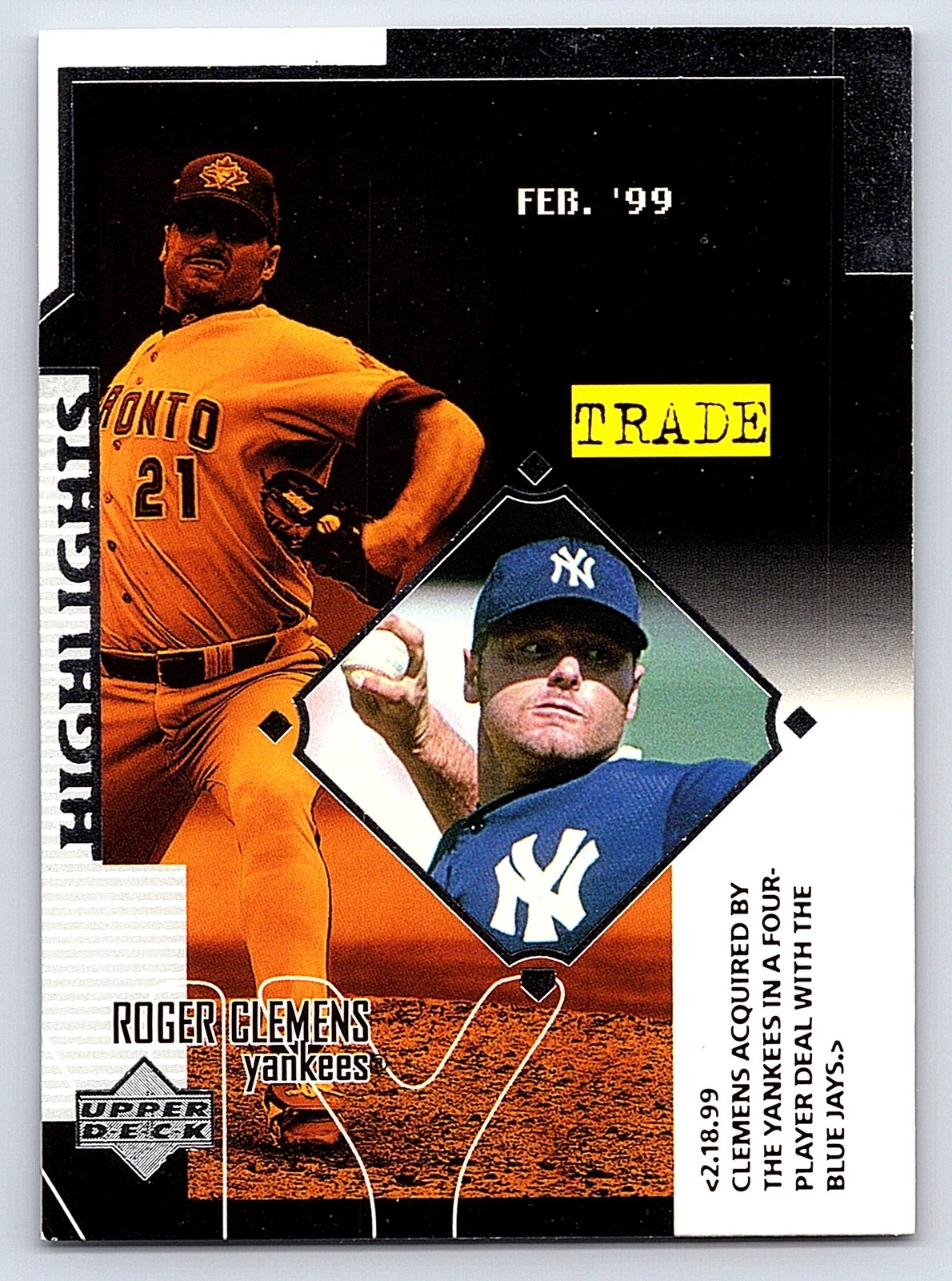 1999 Upper Deck #532 Roger Clemens New York Yankees