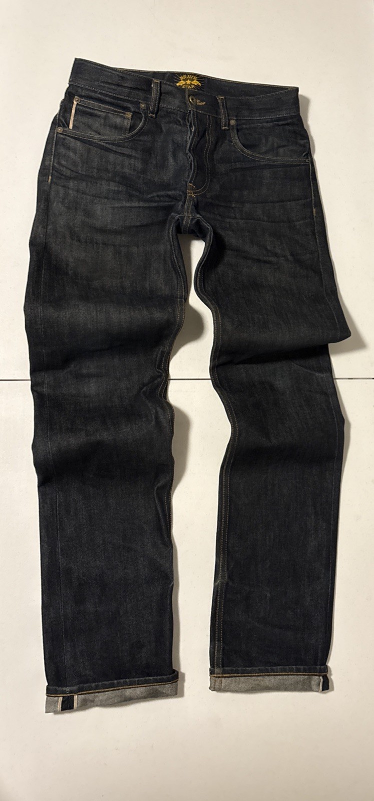 Brave Star Selvedge Button Fly Mens Jeans 31x36 Dark Blue Cone Denim Made In USA