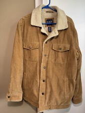 Vintage GAP Y2K Holiday 2002 Men's Medium Corduroy Sherpa-Lined Barn Jacket