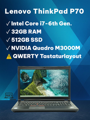 Lenovo ThinkPad P70 i7-6700HQ 32GB RAM 512GB SSD NVIDIA M3000M 17,3'' FHD Win11