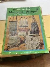 12 Belt and Bag Macrame Designs Pattern Book w/ Knot Reference 1971