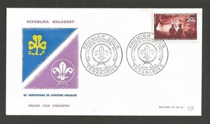 1964 Scouts Malagasy 40th anniv camp fire FDC