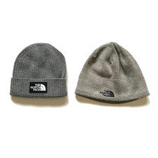 NWOT North Face Jim Big Box Beanie Hats Mens Womens Gray Ribbed Knit Lot of 2