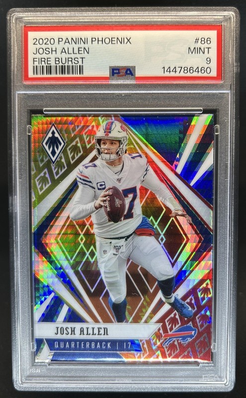 2020 Panini Phoenix Josh Allen Fire Burst #86 Bills PSA 9