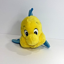 Vintage Disney World Little Mermaid Flounder 8" Plush Disneyland Stuffed Animal