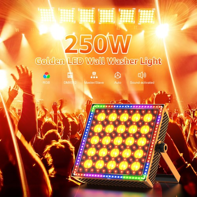 #ad #ad 250W Golden LED Wall Washer Light DMX512 DJ Disco Strobe Effect Stage Light ABS $106.47