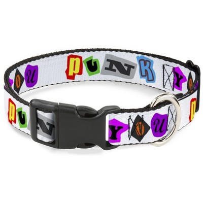 Plastic Clip Collar Punk You White/Full Color NARROW-Medium 8.5-12'' (US IMPORT)