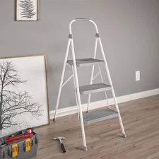 8ft 3 Step Ladder Folding Connection Step Stool with Wide Anti-Slip Pedal