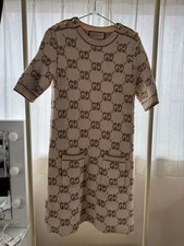 USED GUCCI GG LOGO KNIT DRESS, SIZE M VERYGOOD