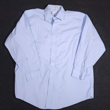 Brooks Brothers Button Up Shirt Mens 17.5-34 Madison Blue Long Sleeve Non Iron