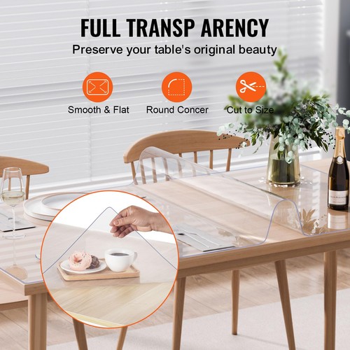 Clear Rectangular Tablecloth 40X60 Inch Pvc Protector For Home And Kitchen - Picture 5 of 11