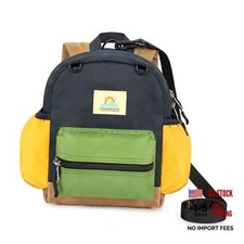 Backpack Leash for Toddlers 1-3: LEASH - Age 1-2 9.5"H Dark Blue lemon Green