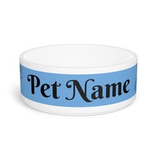 Personalized Pet Bowl, Custom Dog Bowl, Cat Food Dish, Unique Pet Gift, Blue