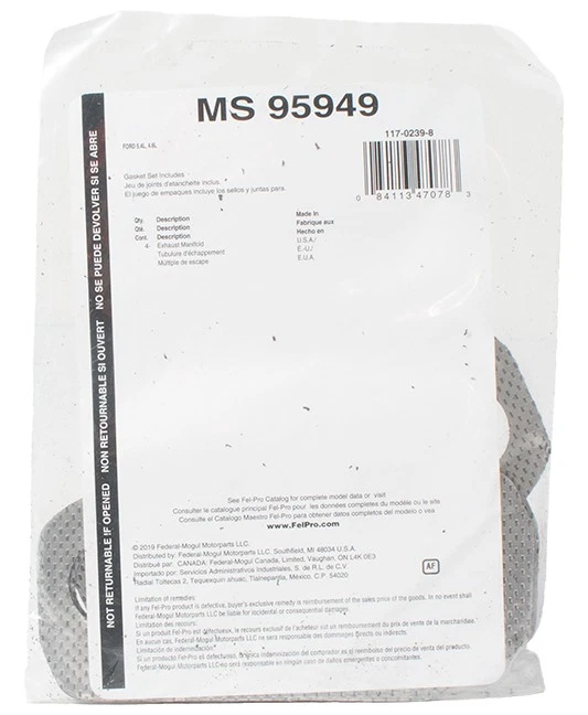 FelPro 排气歧管垫圈套装适用于 1996 - 04 福特野马 V8 4.6 零件 MS95949 — 第 2/4 张图片