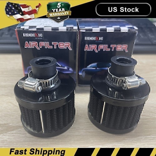 2x Se adapta a filtro de admisión de aire frío de 12 mm turbo ventilación cárter coche respirador válvula cala! - Imagen 3 de 16