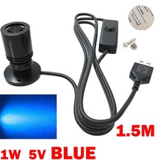 USB Mini LED Spotlight 1W 5V Blue Surface Mounted For Display Cabinet Showcase