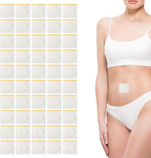50pcs Castor Oil Belly Button Patch, 2.36inch White Castor Oil Pack Wrap Disposa