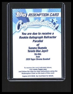 Topps Chrome Redemption | eBay