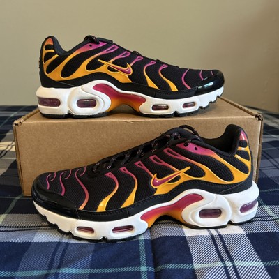Nike Air Max Plus GS Black Pink White Orange DX9264-001 Size 6Y / 7.5 Womens NEW