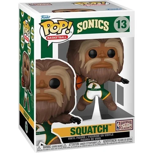 Funko POP! NBA Mascot Squatch Seattle Sonics Figure #13 + Protector