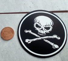 Gothic Skull Crossbones Decal Small Handmade Black Vinyl Sticker Helmet Laptop