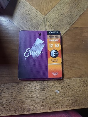Elixir 16052 Nanoweb Acoustic Guitar Strings Light 12-53 Phosphor Bronze