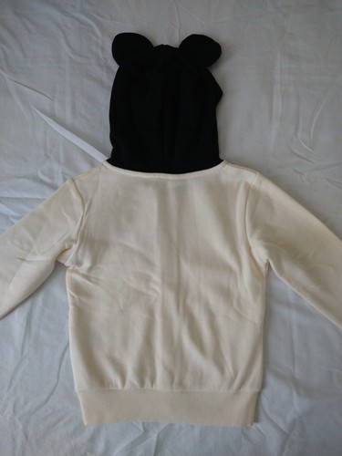 H&M Disney Mickey Mouse Hoodie Full Zip Unisex Ivory/ Black Kids Size 2T - Picture 5 of 6
