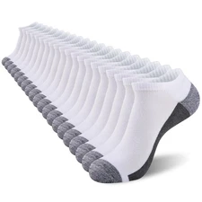 Men Athletic Ankle Socks 12 pack Low Cut Short Cushion Casual Sock（12 pairs）