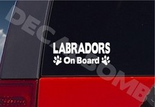 Labradors On Board paw print decal / sticker yellow black lab dog puppy