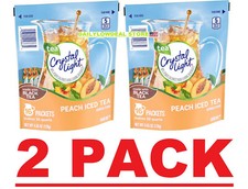 2 PACK - 16ct Crystal Light Peach Iced Tea Powdered Drink Mix (Total 32 Packets)