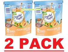 2 PACK - 16ct Crystal Light Peach Iced Tea Powdered Drink Mix (Total 32 Packets)