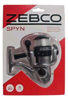 Zebco Fishing Spyn Size 20 Spinning Reel 5.3:1 Pre-Spooled With 8 LB Line NEW
