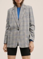 Check wool blazer. Size XL. Worn Only Once. Excellent Condition.