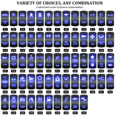 1PCS 12V 20A Blue LED Light Toggle Rocker Switch Control ON/OFF Car Boat ATV 4x4