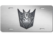 Transformers ART Decepticon Stone logo Aluminum Car License Plate Tag Steel