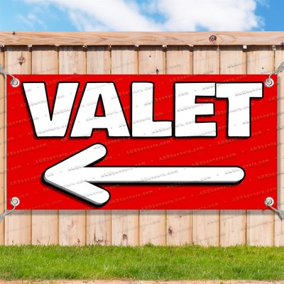 VALET LEFT ARROWS RED2 Advertising Vinyl Banner Flag Sign Many Size DIRECTIONAL