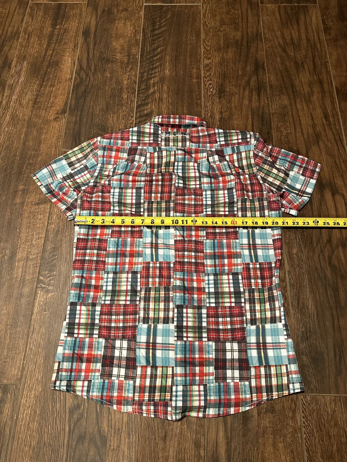 WILLIAM MURRAY Mens Small Patchwork Plaid Button … - image 9