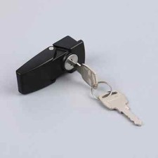 Black Metal Spring Load Hasp Latch Lock w 2 Keys for Cabinets, Boxes DIY LOCK