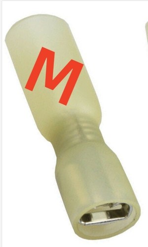 Terminal conector cable termorretráctil pala amarilla hembra/macho impermeable 10-12 AWG - Imagen 12 de 12