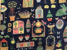 Cotton Fabric Garden Print