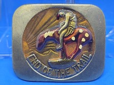 Great/Fun/Fashionable Belt Buckle Heavy Duty "END OF THE TRAIL" NATIVE HORSE