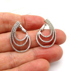 14K White Gold 214 Diamond Triple Hoop Earrings [E92] — photo 4