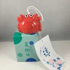 Kotobuki Japanese Ceramic Wind Chime Red Kawaii KANI Crab #485-244 Made in Japan