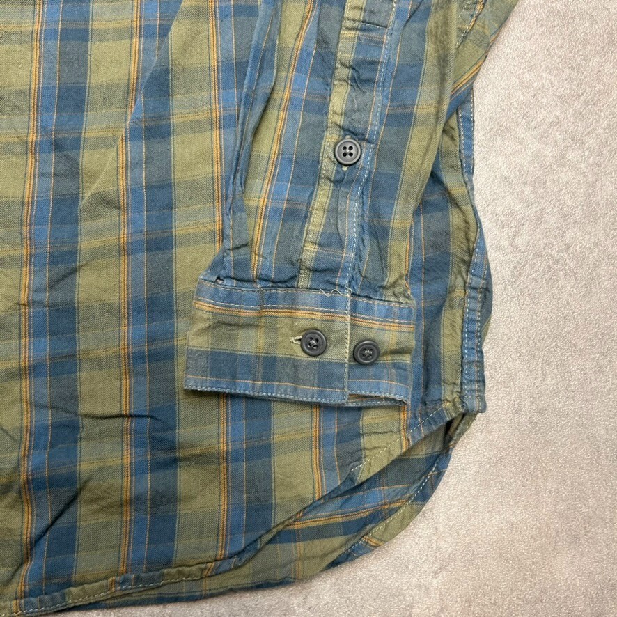Columbia Checkered Shirt Mens Large 100% Cotton Long Sleeve Button Down, Green image 5